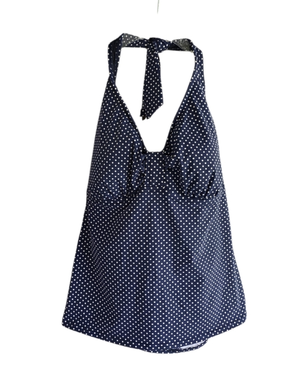 Land's End 14 Nautical Polka Dot Halter Tankini Top Summer Vacation